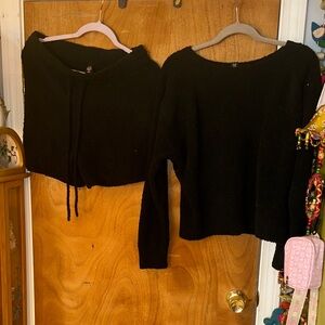 Cozy Black Women's Knit Sweater - Soft Pullover set